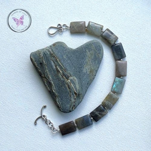 Labradorite Rectangles Silver Bracelet